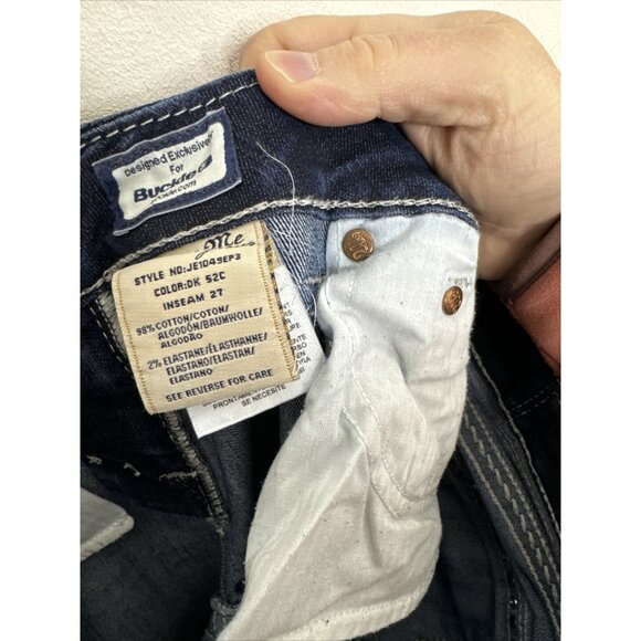 Miss Me Easy Capri Women 31x30 Blue Denim Jeans Jewelled Stretch - Picture 8 of 8